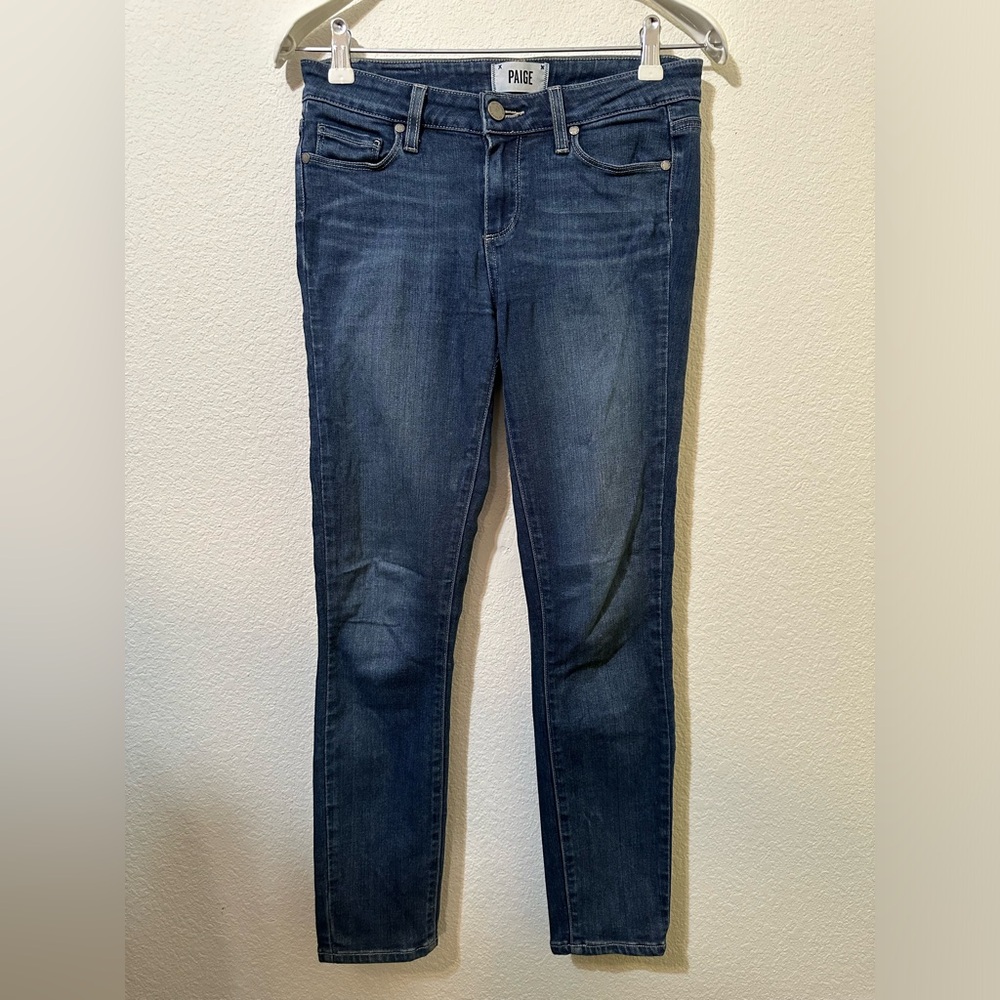 PAIGE DENIM Monica Medium Wash Denim Ankle Length Skinny Jeans
